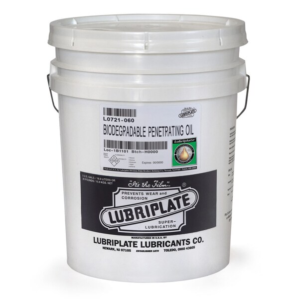 Lubriplate Biodeg. Pen. Oil, 5 Gal Pail, Biodegradable, Penetrating, Moisture Displacement Fluid, Aero/Spray L0721-060 - main